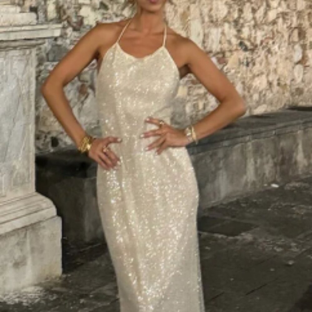 Gold Embellished Maxi dress